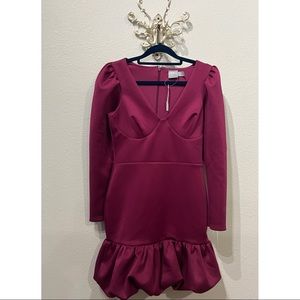 ASOS DESIGN 🌺 Long sleeve bubble hem mini dress